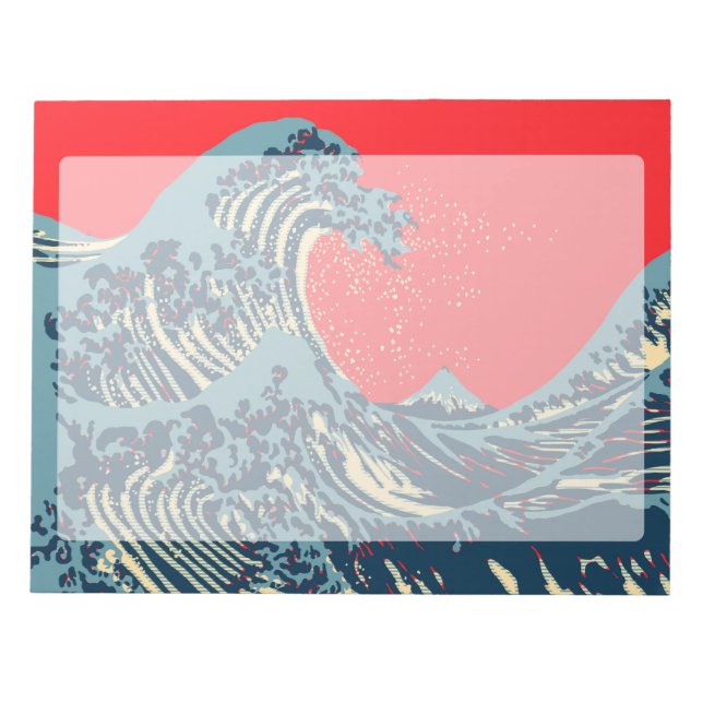 The Great Hokusai Wave in Vibrant Style Notepad (Front)