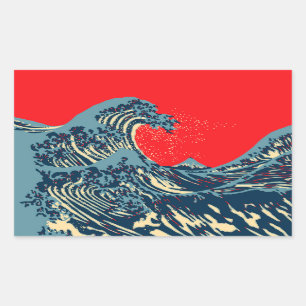 The Great Hokusai Wave in Vibrant Style Sticker