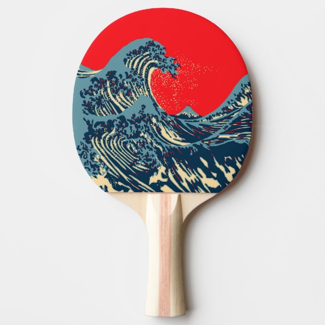 The Great Hokusai Wave Pop Decor Ping Pong Paddle (Front)