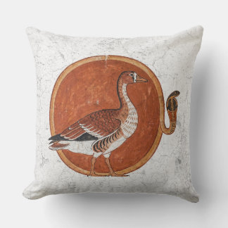 The Great Honker: Ancient Egyptian Solar Goose Throw Pillow