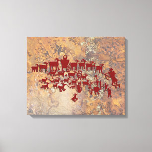 The Great Hunt Petroglyph Panel Canvas Print