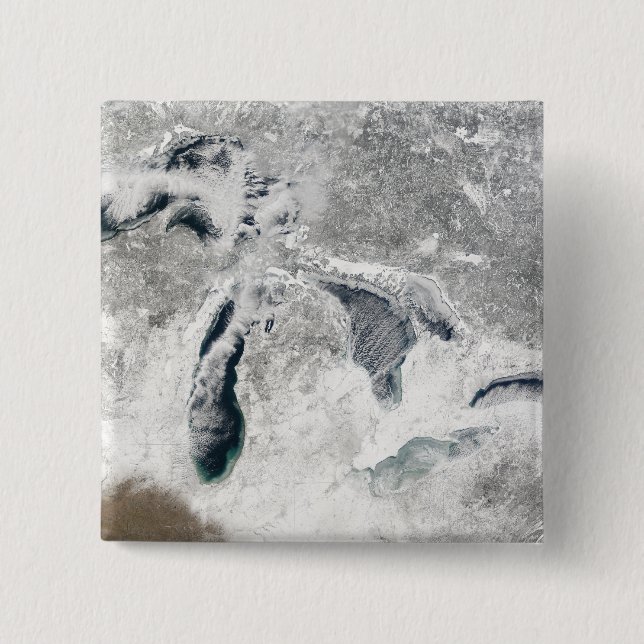 The Great Lakes 2 Inch Square Button (Front)