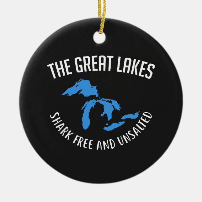 The Great Lakes Ceramic Ornament (Front)