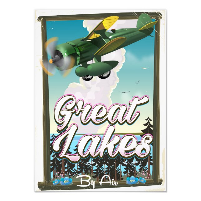 The Great Lakes plane travel poster (Front)