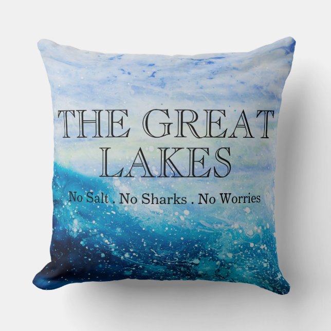 The Great Lakes State no salt shark worries! Throw Pillow (Front)