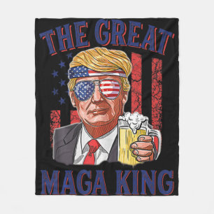 The Great Maga King Fun Trump Beer US Flag Ultra M Fleece Blanket