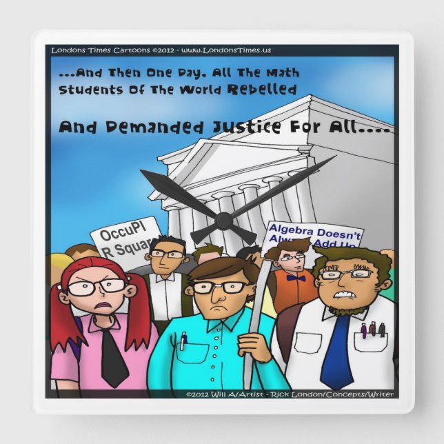 The Great Mathematics Revolution Funny Wall Clock (Front)