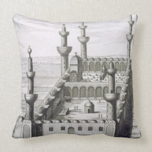 The Great Mosque at Medina, from 'Voyages en Arabi Throw Pillow