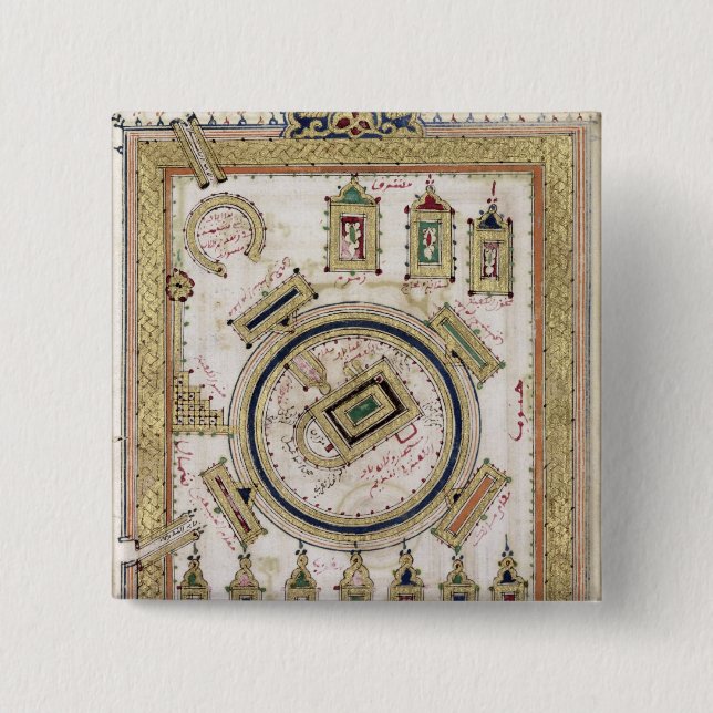 The Great Mosque of Mecca 2 Inch Square Button (Front)