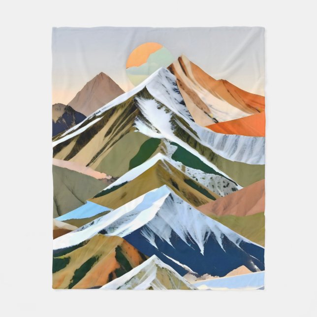 The Great Mountain Ranges Fleece Blanket (Front)