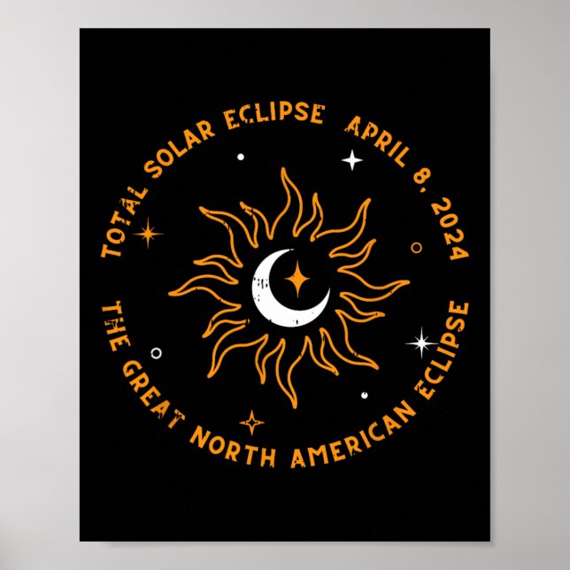 The Great North American Total Solar Eclipse April Poster (Front)