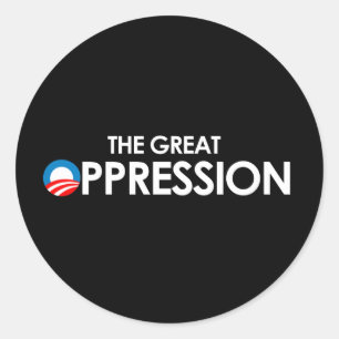 The Great Oppression white Classic Round Sticker