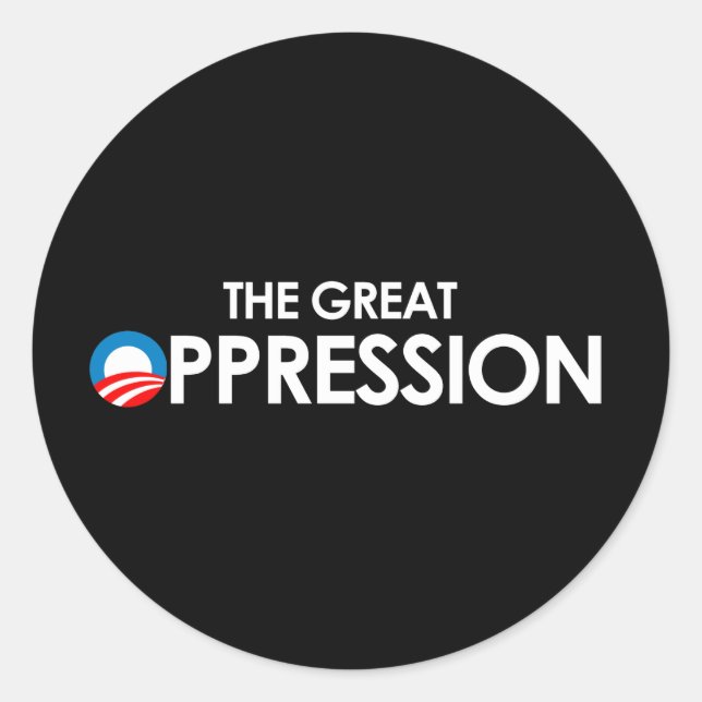 The Great Oppression white Classic Round Sticker (Front)