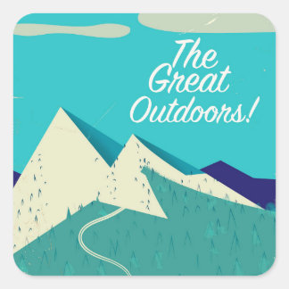 The Great Outdoors vintage poster Square Sticker