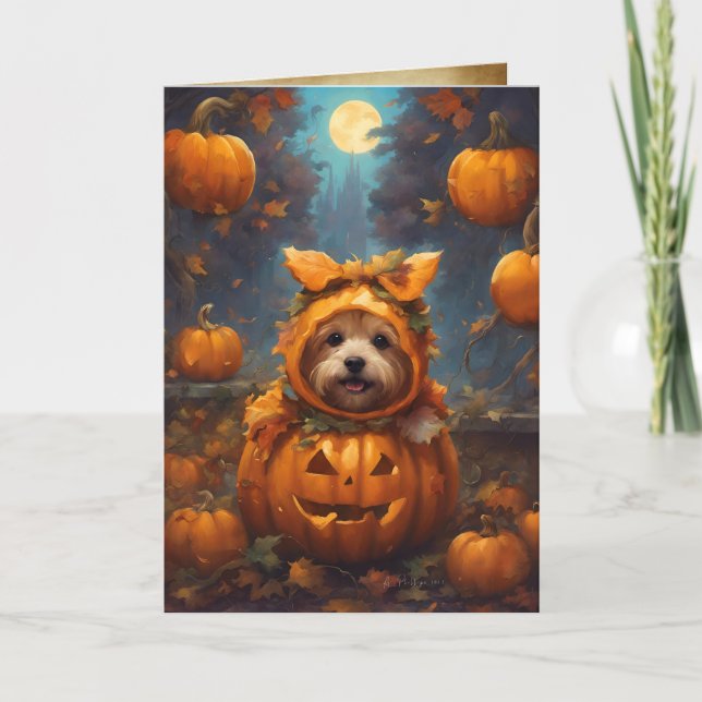 The Great Pumpkin Pup, Cute Halloween Greeting Card (Front)