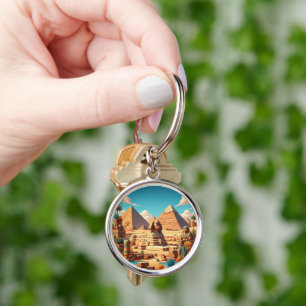 The Great Pyramids and Sphinx   Keychain