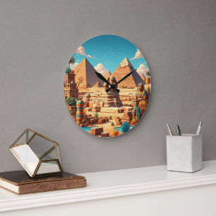 The Great Pyramids and Sphinx  Timeless Wall Clock