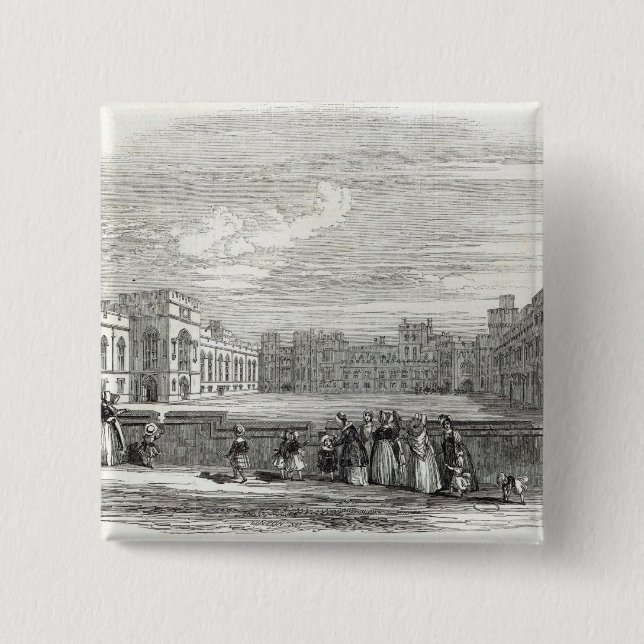 The Great Quadrangle, Windsor Castle 2 Inch Square Button (Front)