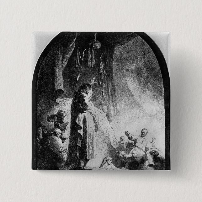 The Great Raising of Lazarus 2 Inch Square Button (Front)