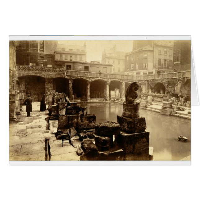 The Great Roman Bath, Bath (b/w photo) (Front Horizontal)
