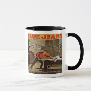 'The Great Saw Mill Scene', Poster for 'Blue Jeans Mug
