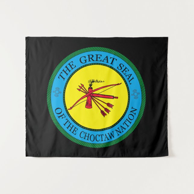 The Great Seal of Choctaw Nation of Oklahoma Tapestry (Front (Horizontal))