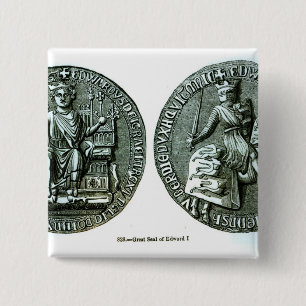 The Great Seal of Edward I 2 Inch Square Button