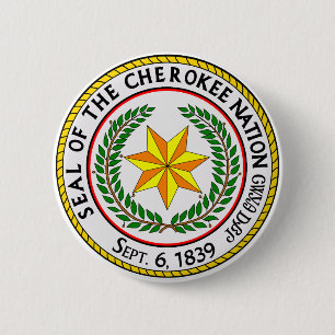The Great Seal Of The Cherokee Nation Oklahoma  2 Inch Round Button