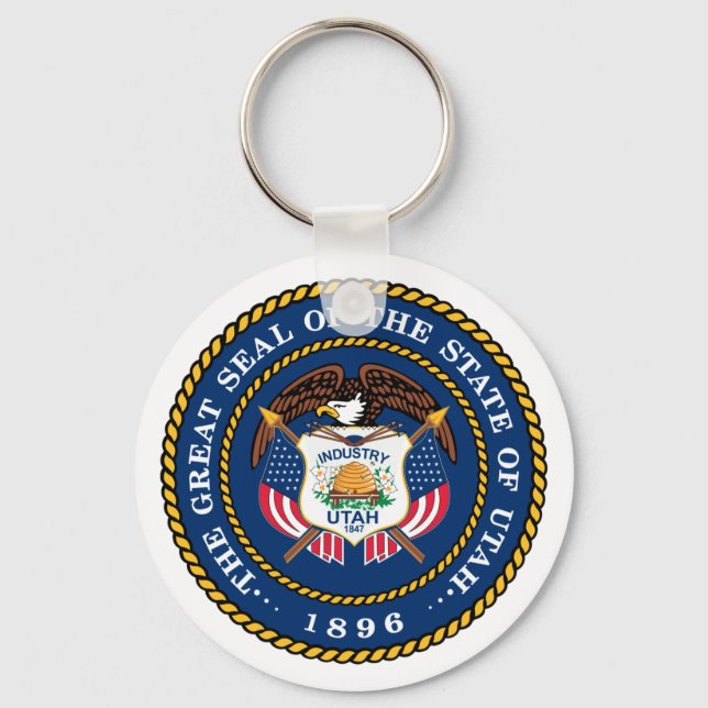 The Great Seal of the State of Utah 1896 Keychain (Front)