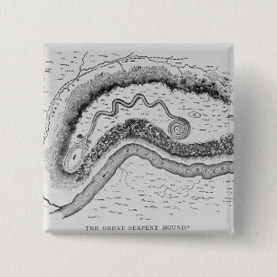 The Great Serpent Mound 2 Inch Square Button