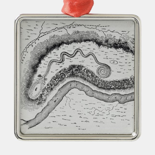 The Great Serpent Mound Metal Ornament (Front)