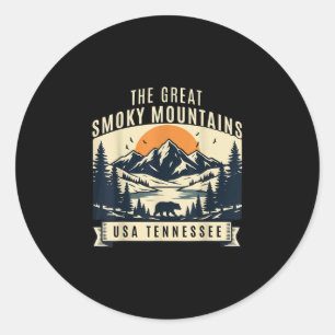 The great smoky mountains tennessee national park classic round sticker