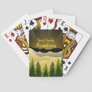 The great smoky Mountains travel poster Playing Cards