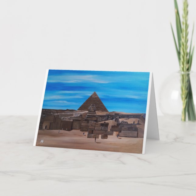The Great Sphinx and the Pyramid of Khafre Card (Front)