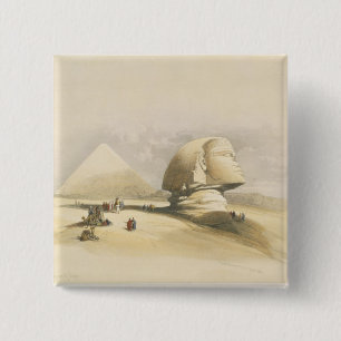 The Great Sphinx and the Pyramids of Giza, from "E 2 Inch Square Button