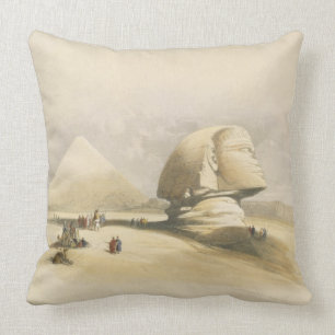 The Great Sphinx and the Pyramids of Giza, from "E Throw Pillow