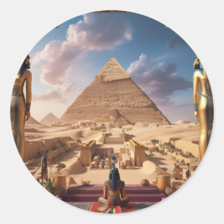 The great sphinx classic round sticker