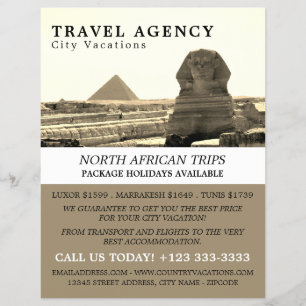 The Great Sphinx Of Giza, Egypt, Travel Agency Flyer