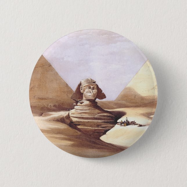 The Great Sphinx, Pyramids of Giza 2 Inch Round Button (Front)
