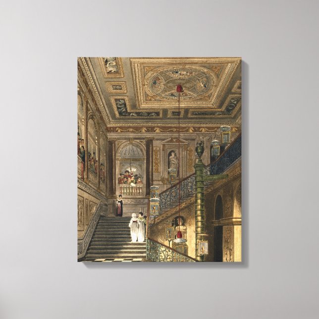The Great Staircase at Kensington Palace From Pyne Canvas Print (Front)
