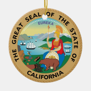 The Great State of California Ceramic Ornament