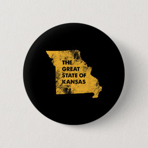 The Great State Of Kansas Missouri Map 2 Inch Round Button