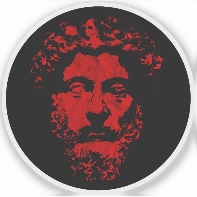 The Great Stoic Marcus Aurelius - v3 vintage red (Front)
