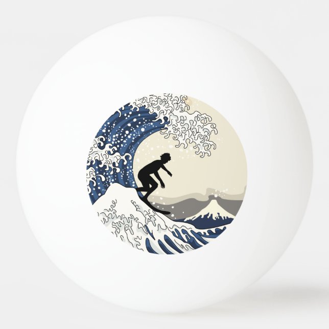 The Great Surfer of Kanagawa Ping Pong Ball (Front)