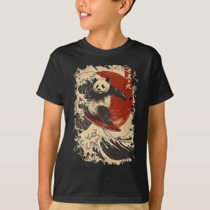 The Great Surfing Panda Of Kanagawa Vintage Japane T-Shirt