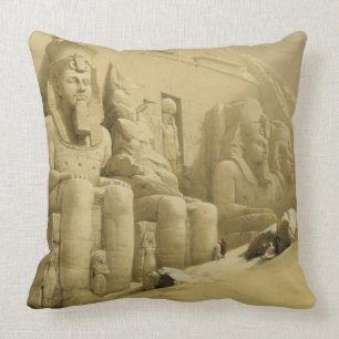 The Great Temple of Abu Simbel, Nubia, from "Egypt Throw Pillow