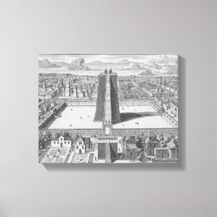 The Great Temple of Vitsliputsli in Mexico City, i Canvas Print
