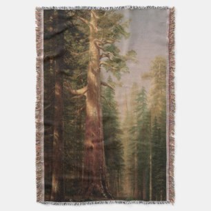 The Great Trees, Mariposa Grove, CA by Bierstadt Throw Blanket