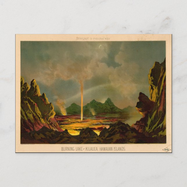 THE GREAT VOLCANO OF KILAUEA, November 16, 1866 Postcard (Front)