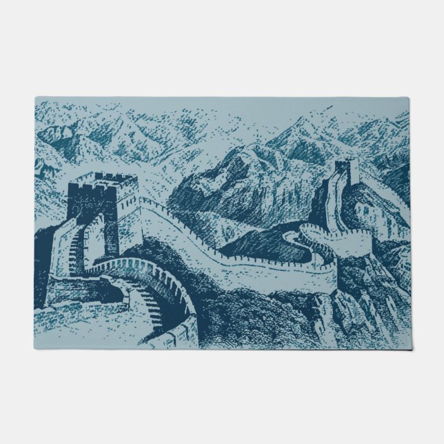 The Great Wall in Blue Doormat (Front)